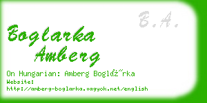 boglarka amberg business card